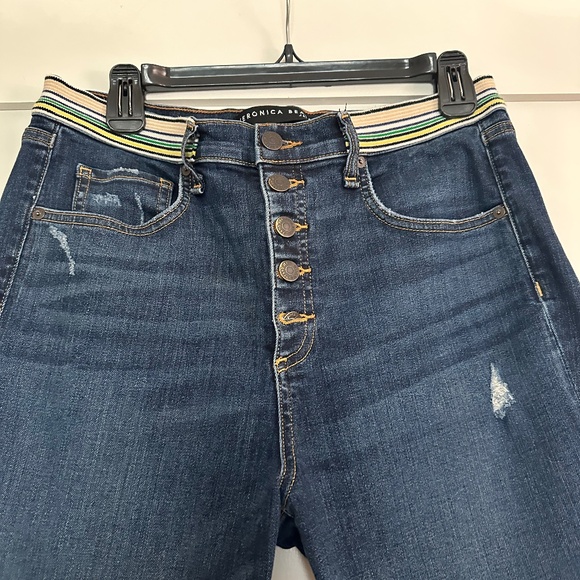 VERONICA BEARD Carolyn Baby Boot Jeans with Tux Striped Waistband 31 - Picture 6 of 9